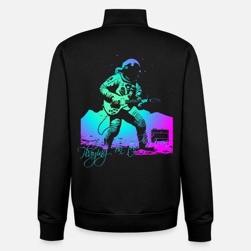 Jouer sur la Lune - Sweat zippé unisexe en coton bio Stanley/Stella - noir