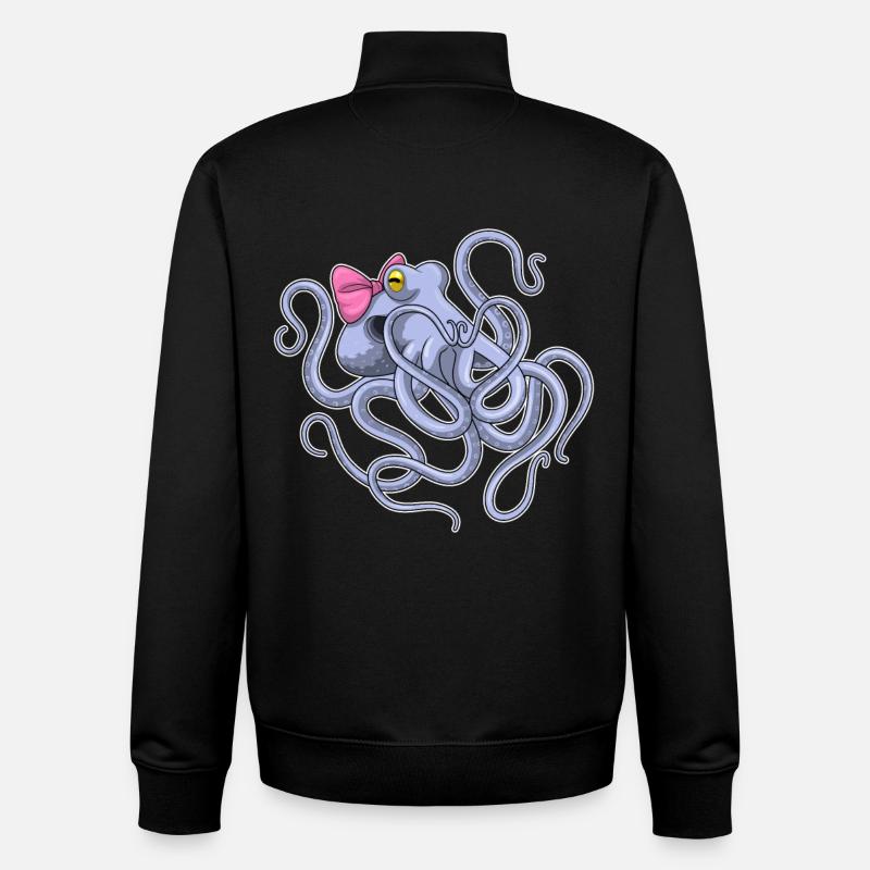 Krake Haarschleife - Unisex Organic Zip Sweatshirt von Stanley/Stella - Schwarz