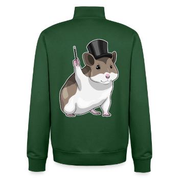 Baguette magique de hamster - Sweat zippé unisexe en coton bio Stanley/Stella - vert bouteille - Dos - AI Model Male 185 dark (185cm)