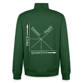 Capitalist Conservative Investor Economics - Unisex Organic Zip Sweatshirt by Stanley/Stella - bottle green - Back - AI Model Male 185 dark (185cm)