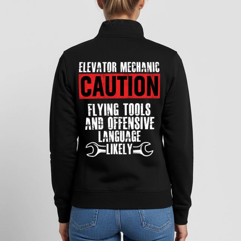 Elevator Mechanic Flying Tools Technician Unisex Organic Zip Sweatshirt by Stanley/Stella