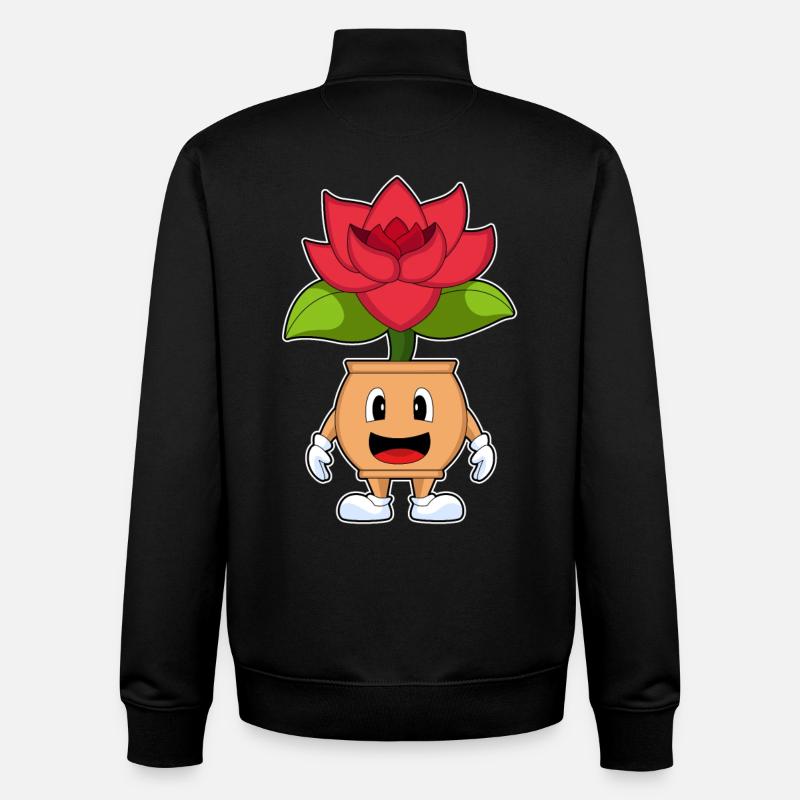Funny Rose - Unisex Organic Zip Sweatshirt by Stanley/Stella - black