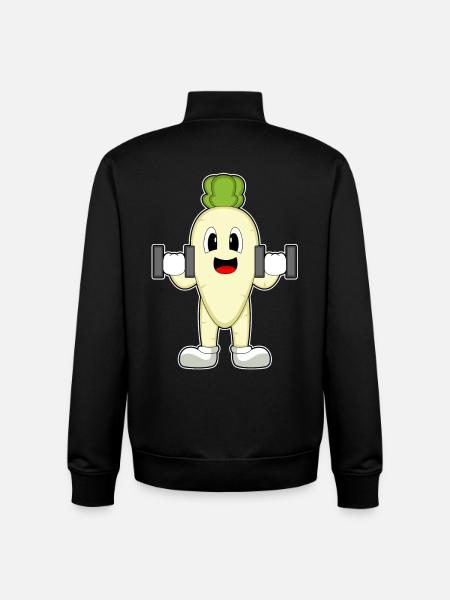 Radieschen Bodybuilder Hanteln Bodybuilding - Unisex Organic Zip Sweatshirt von Stanley/Stella - Schwarz