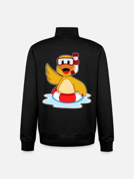 Duck Swimming Swim Ring Summer - Unisex Organic Zip Sweatshirt by Stanley/Stella - black