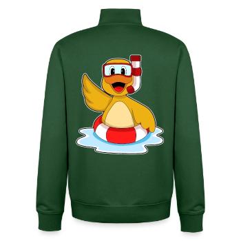 Natation de canards Ring Été - Sweat zippé unisexe en coton bio Stanley/Stella - vert bouteille - Dos - AI Model Male 185 dark (185cm)