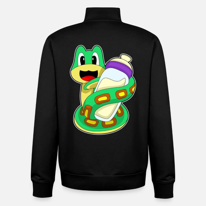 Lait de bébé Snake - Sweat zippé unisexe en coton bio Stanley/Stella - noir