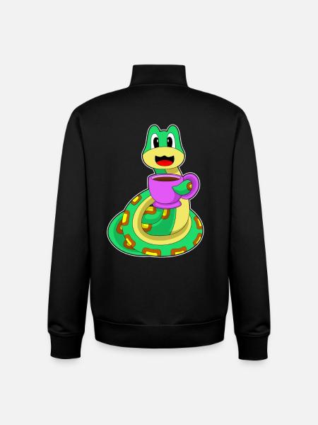Snake cup of coffee - Unisex Organic Zip Sweatshirt by Stanley/Stella - black
