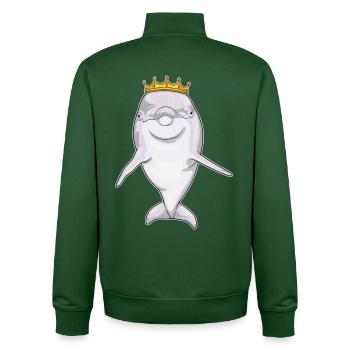 Couronne de dauphin - Sweat zippé unisexe en coton bio Stanley/Stella - vert bouteille - Dos - AI Model Male 185 dark (185cm)