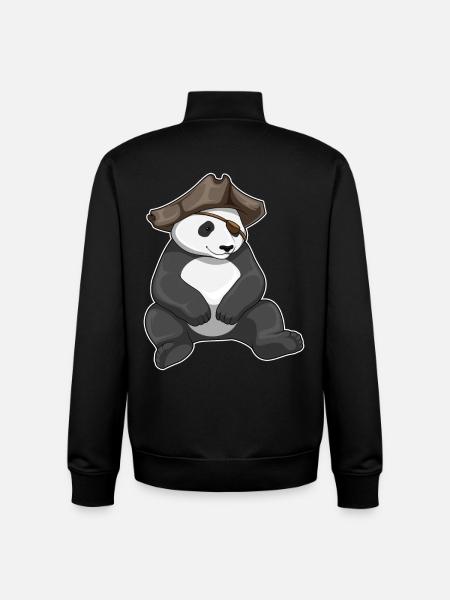 Chapeau de pirate panda - Sweat zippé unisexe en coton bio Stanley/Stella - noir