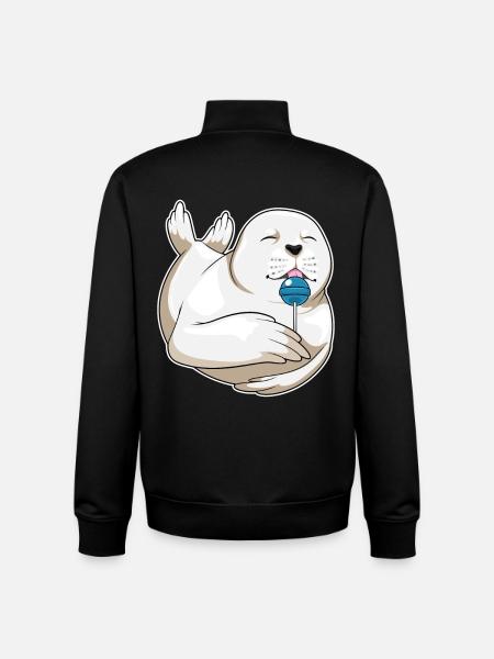 Seal lollipop - Unisex Organic Zip Sweatshirt by Stanley/Stella - black