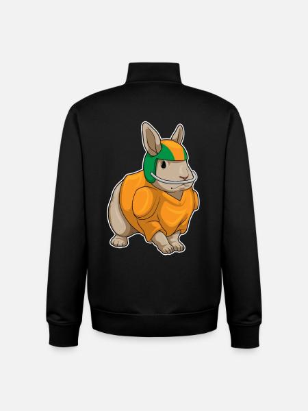 Rabbit American Football Sports - Unisex Organic Zip Sweatshirt by Stanley/Stella - black