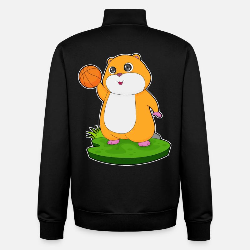 Hamster Basketteur Basketteur - Sweat zippé unisexe en coton bio Stanley/Stella - noir