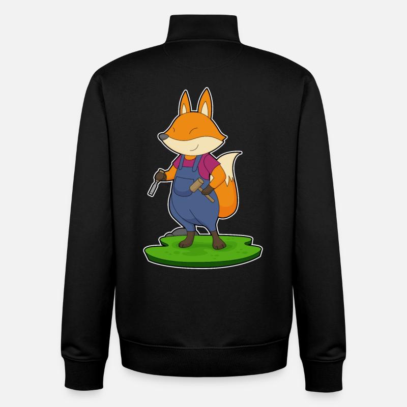 Fuchs Handwerker Hammer Meißel - Unisex Organic Zip Sweatshirt von Stanley/Stella - Schwarz