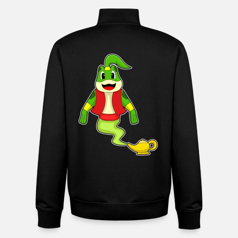 Génie grenouille - Sweat zippé unisexe en coton bio Stanley/Stella - noir