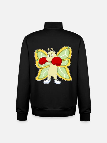 Butterfly Boxer Boxing Gloves - Unisex Organic Zip Sweatshirt by Stanley/Stella - black