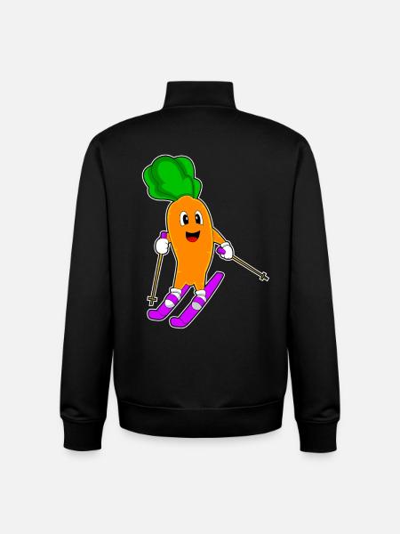 Carrot Skier Ski - Unisex Organic Zip Sweatshirt by Stanley/Stella - black