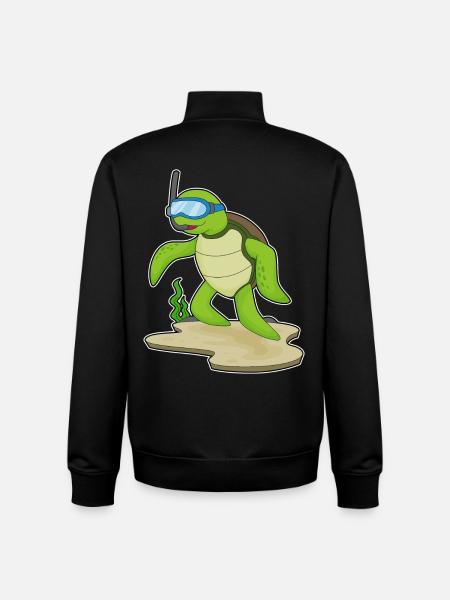 Plongée en snorkeling pour plongeurs de tortue - Sweat zippé unisexe en coton bio Stanley/Stella - noir
