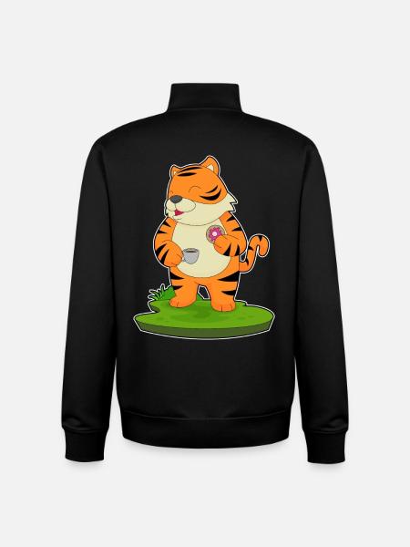 Tiger Coffee Donut - Unisex Organic Zip Sweatshirt by Stanley/Stella - black