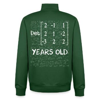 17th birthday 17 years matrix determinant - Unisex Organic Zip Sweatshirt by Stanley/Stella - bottle green - Back - AI Model Male 185 dark (185cm)