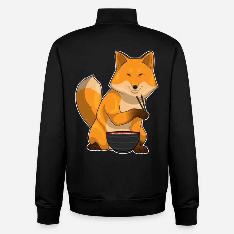 Fuchs Ramen Schüssel - Unisex Organic Zip Sweatshirt von Stanley/Stella - Schwarz