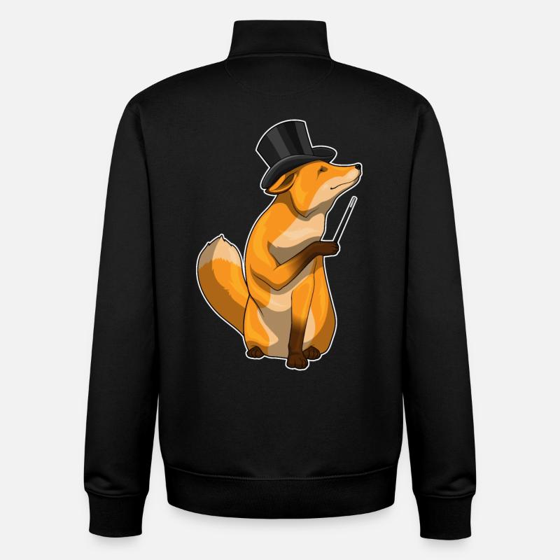 Fox Wizard Wand - Unisex Organic Zip Sweatshirt by Stanley/Stella - black