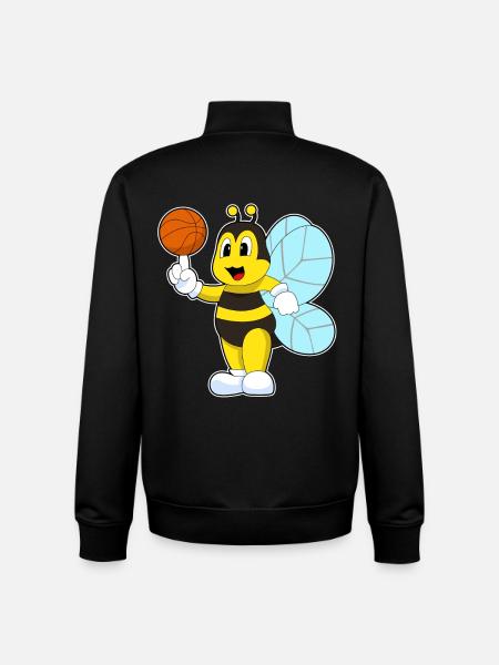 Bee Basketball Player Basketball - Unisex Organic Zip Sweatshirt by Stanley/Stella - black