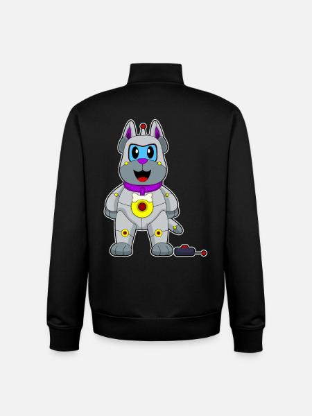 Robot chien - Sweat zippé unisexe en coton bio Stanley/Stella - noir