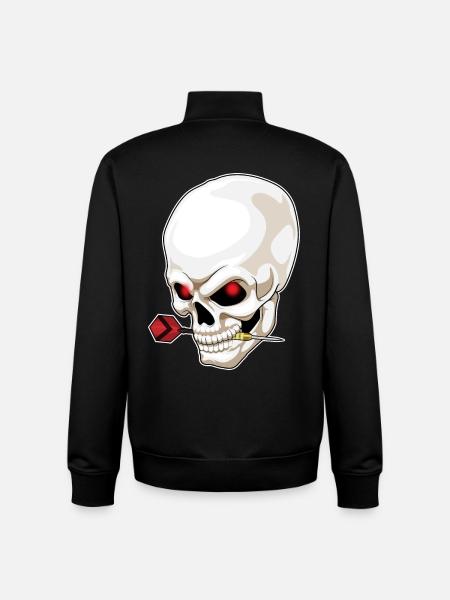 Skull Dart Dart Dart - Sweat zippé unisexe en coton bio Stanley/Stella - noir