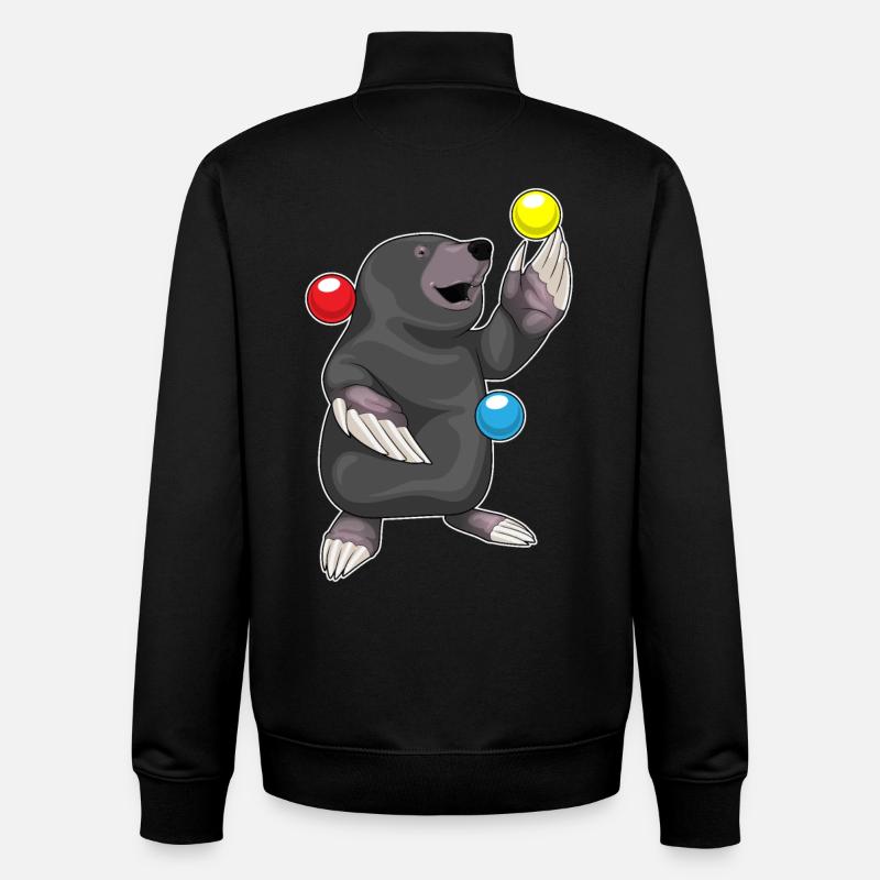 Mole Juggler Juggling - Unisex Organic Zip Sweatshirt by Stanley/Stella - black