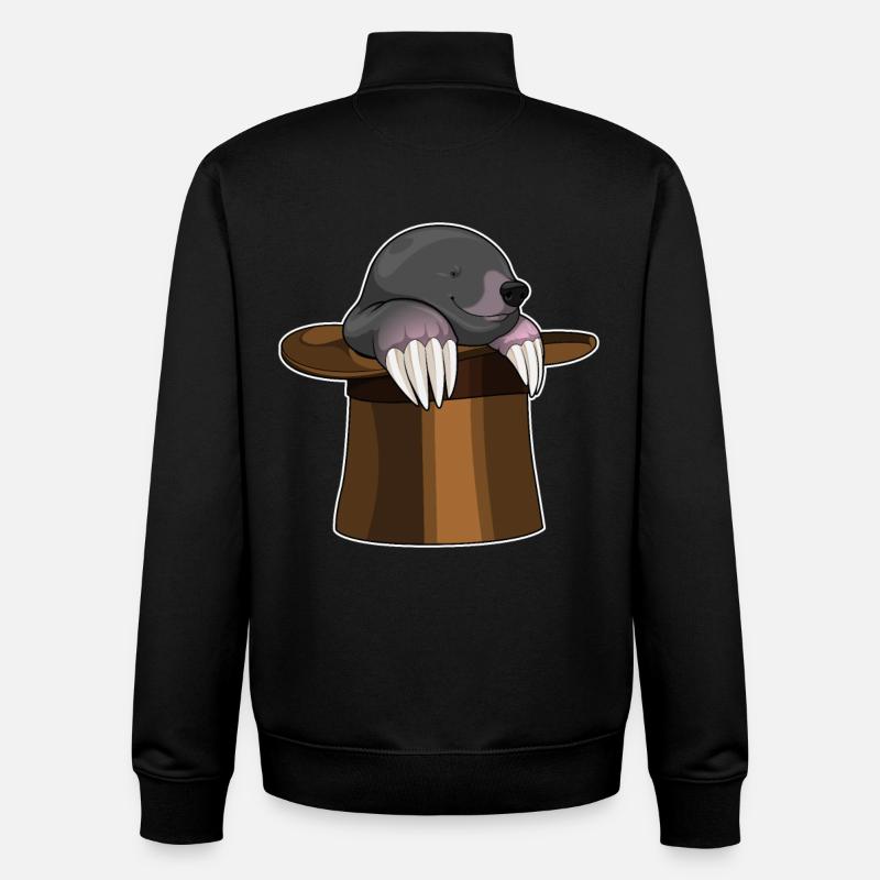 Maulwurf Zylinder - Unisex Organic Zip Sweatshirt von Stanley/Stella - Schwarz