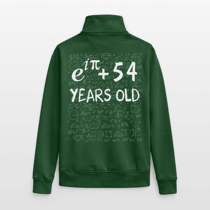 53rd Birthday 53 Years Euler Identity Math Gift Unisex Organic Zip Sweatshirt by Stanley/Stella