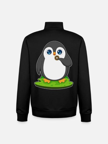 Penguin Donut - Unisex Organic Zip Sweatshirt by Stanley/Stella - black