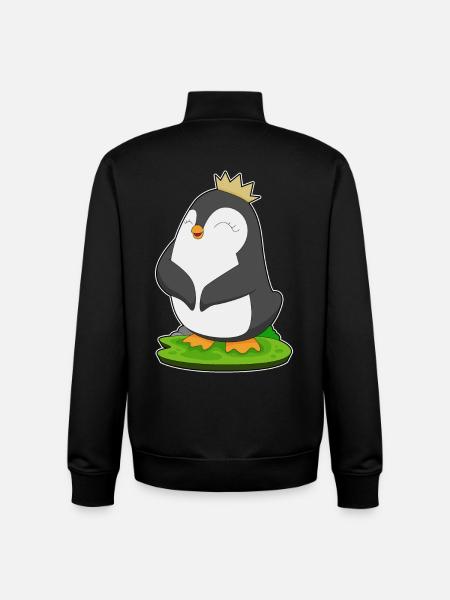 Couronne de Pingouin - Sweat zippé unisexe en coton bio Stanley/Stella - noir