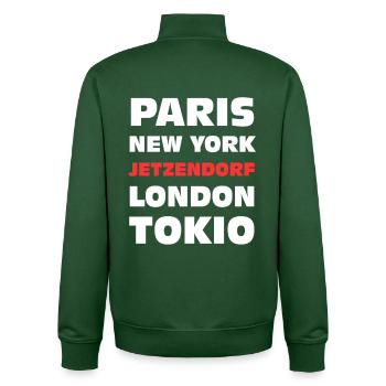 Jetzendorf Bayern lustig  - Unisex Organic Zip Sweatshirt von Stanley/Stella - Flaschengrün - Hinten - AI Model Male 185 dark (185cm)