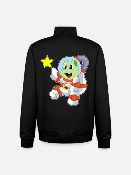 Turtle Astronaut Space - Unisex Organic Zip Sweatshirt by Stanley/Stella - black