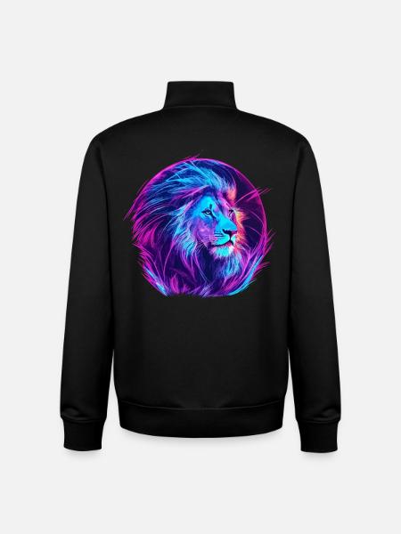 Lion Vaporwave EDM - Unisex Organic Zip Sweatshirt by Stanley/Stella - black