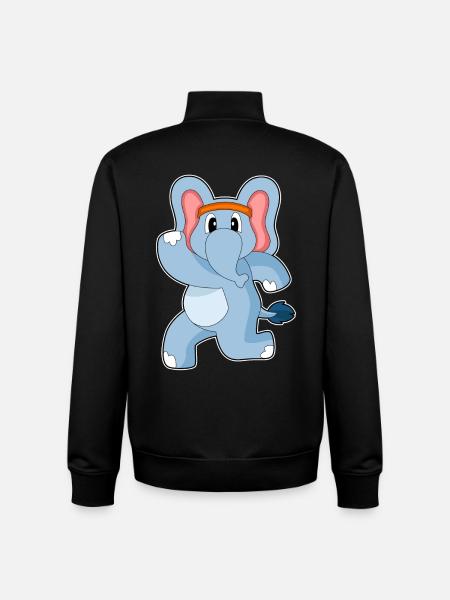 Elephant Jogger Jogging Sport - Unisex Organic Zip Sweatshirt by Stanley/Stella - black