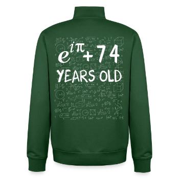73. Geburtstag 73 Jahre Euler - Unisex Organic Zip Sweatshirt von Stanley/Stella - Flaschengrün - Hinten - AI Model Male 185 dark (185cm)
