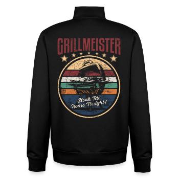Grillmeister Steak Me Home Tonight Grillen Retro - Unisex Organic Zip Sweatshirt von Stanley/Stella - Schwarz - Hinten - AI Model Male 185 light (185cm)