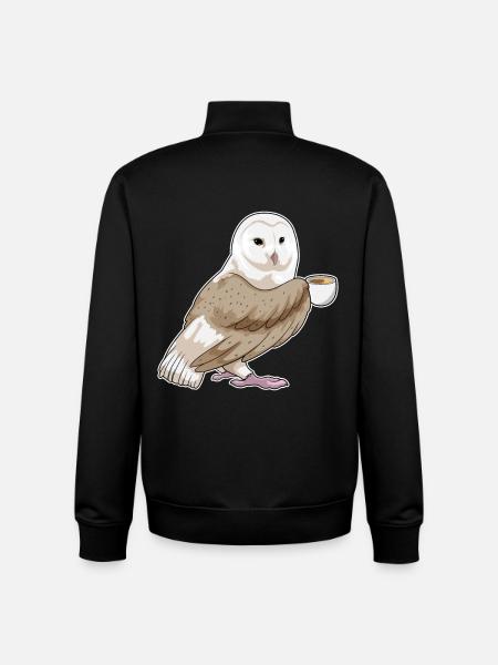 Owl cup of coffee - Unisex Organic Zip Sweatshirt by Stanley/Stella - black