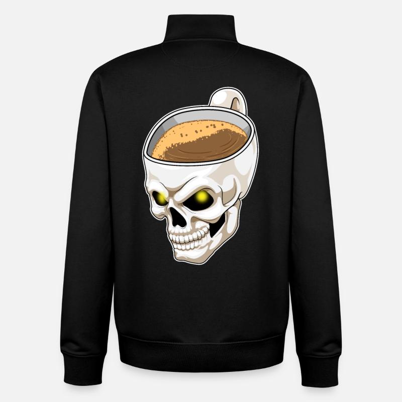 Tasse de café Skull - Sweat zippé unisexe en coton bio Stanley/Stella - noir