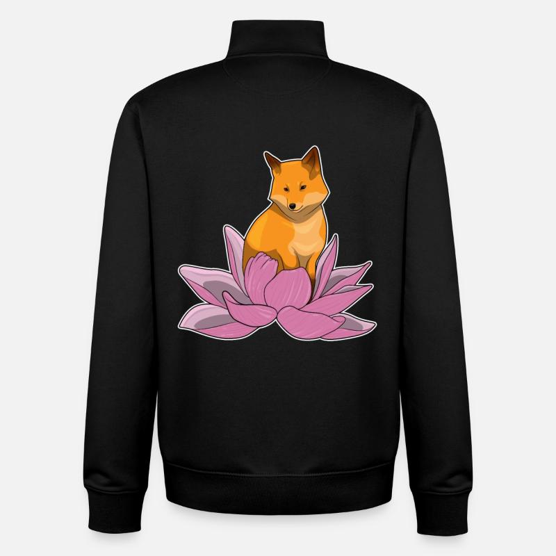 Fuchs Lotusblume - Unisex Organic Zip Sweatshirt von Stanley/Stella - Schwarz