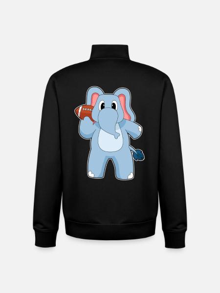 Elephant American Football Sport - Unisex Organic Zip Sweatshirt by Stanley/Stella - black