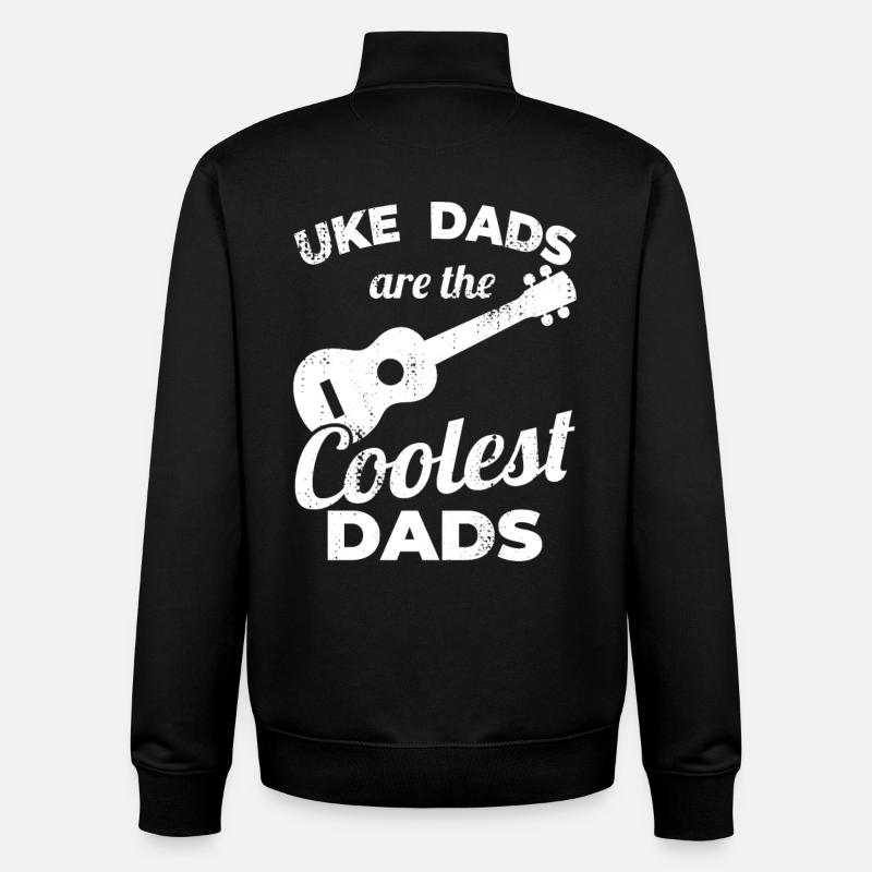 Ukulélé Papa - Sweat zippé unisexe en coton bio Stanley/Stella - noir