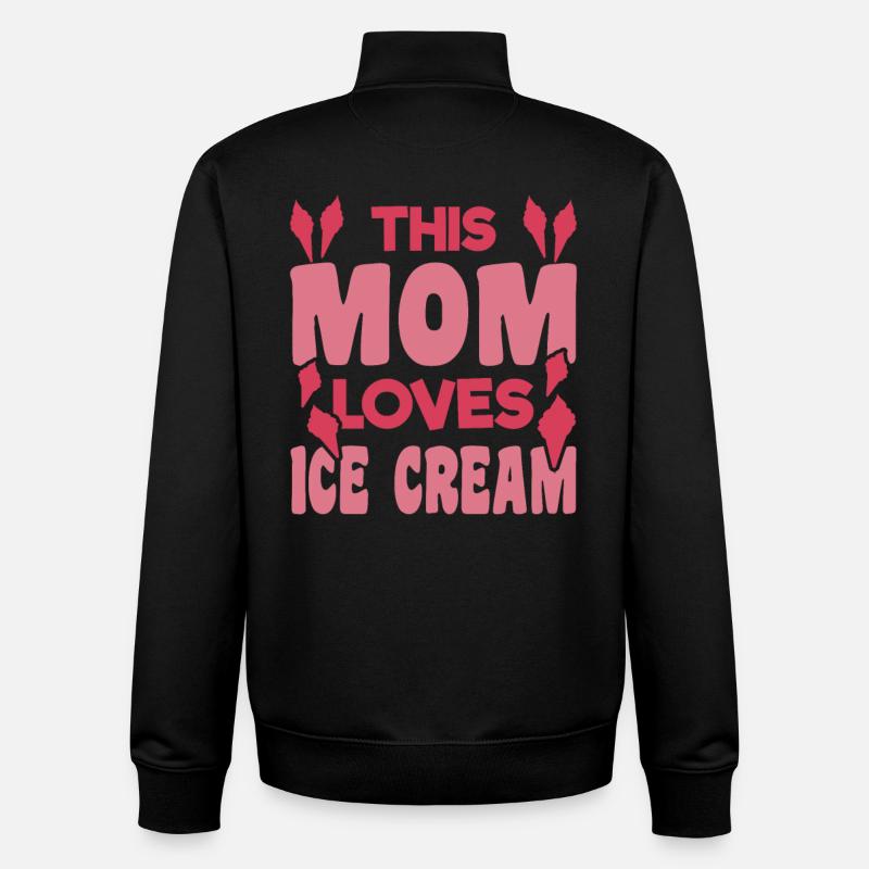 Maman crème glacée - Sweat zippé unisexe en coton bio Stanley/Stella - noir