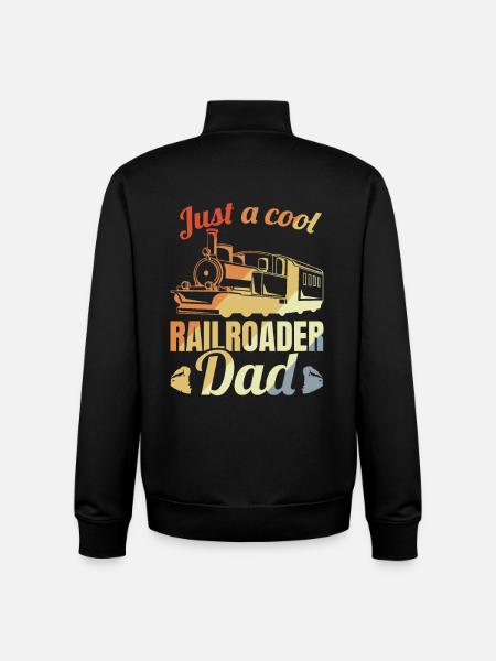 Railroad Worker Father - Unisex Organic Zip Sweatshirt by Stanley/Stella - black