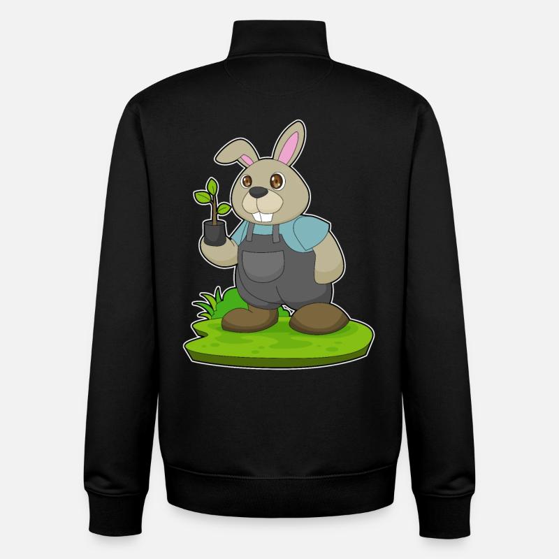 Ferme de semis Éleveurs de Lapins - Sweat zippé unisexe en coton bio Stanley/Stella - noir