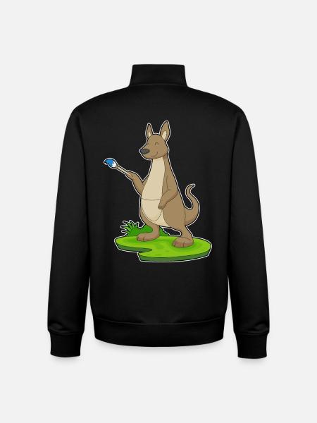 Kangaroo Painter Brush Painting - Unisex Organic Zip Sweatshirt by Stanley/Stella - black