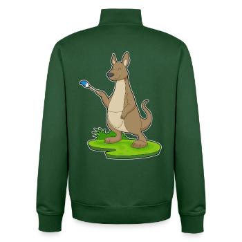 Kangaroo Painter Brush Painting - Unisex Organic Zip Sweatshirt by Stanley/Stella - bottle green - Back - AI Model Male 185 dark (185cm)