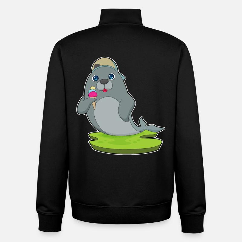Seehund Waffeleis - Unisex Organic Zip Sweatshirt von Stanley/Stella - Schwarz